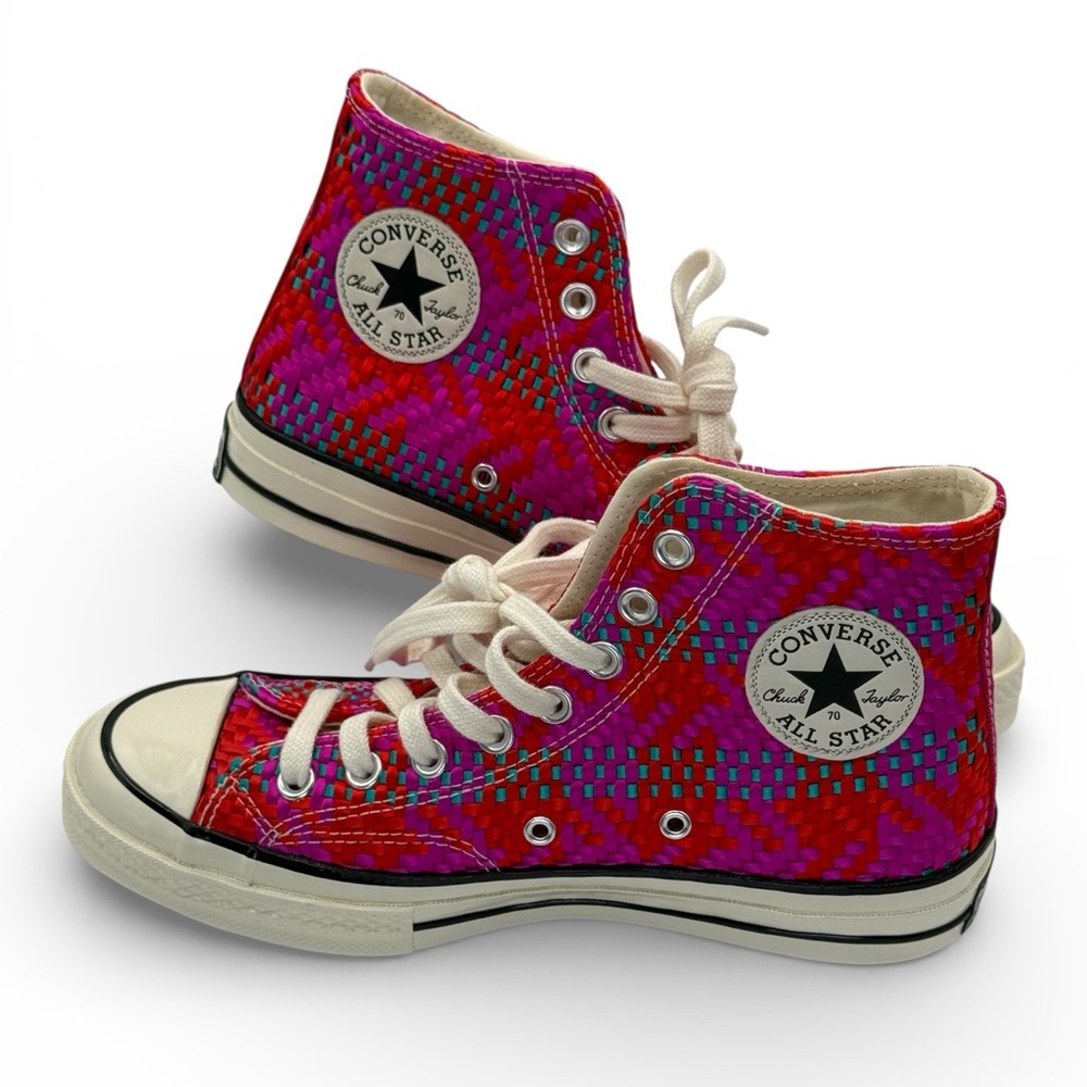 Converse Chuck 70 Hi Culture Weave Red Pink Pop Sneakers Size 8.5 Women, 6.5 Men